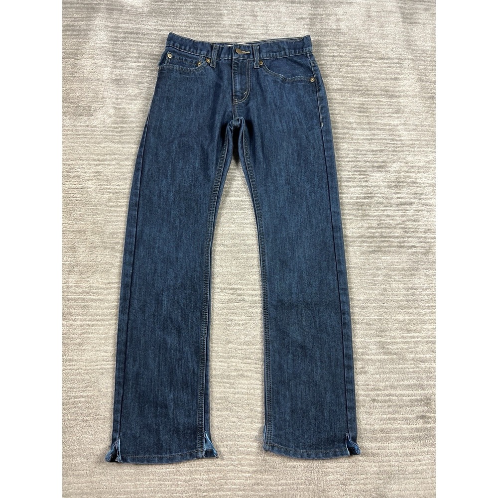 Levis 511 Jeans Boys 16 Reg Blue Straight Leg Dark Wash Denim Cotton Blend